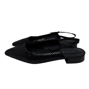 NWT Jigsaw Petra‎ Leather Slingback Flat Black 39